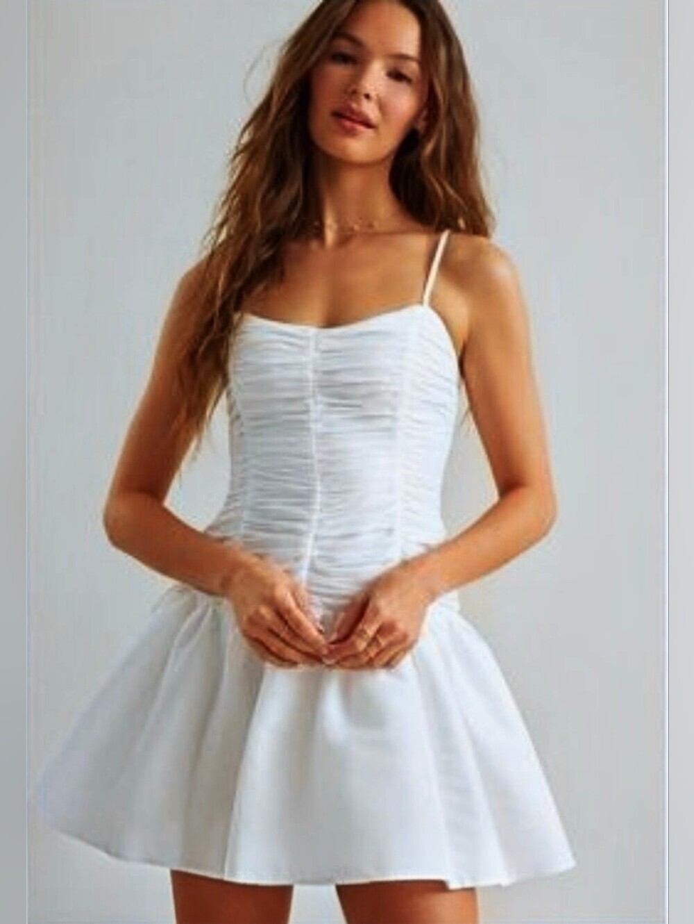 Altar'd State White Spaghetti Strap Mini Graduation Bridal Medium